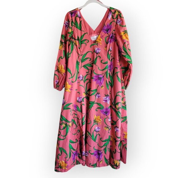 Pink Long-Sleeve Cottagecore Dress by Anthropologie - Picture 7 of 15